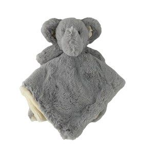 Kellytoy K Luxe Grey Elephant Lovey 14" Baby Security Blanket Cream Back Rattle